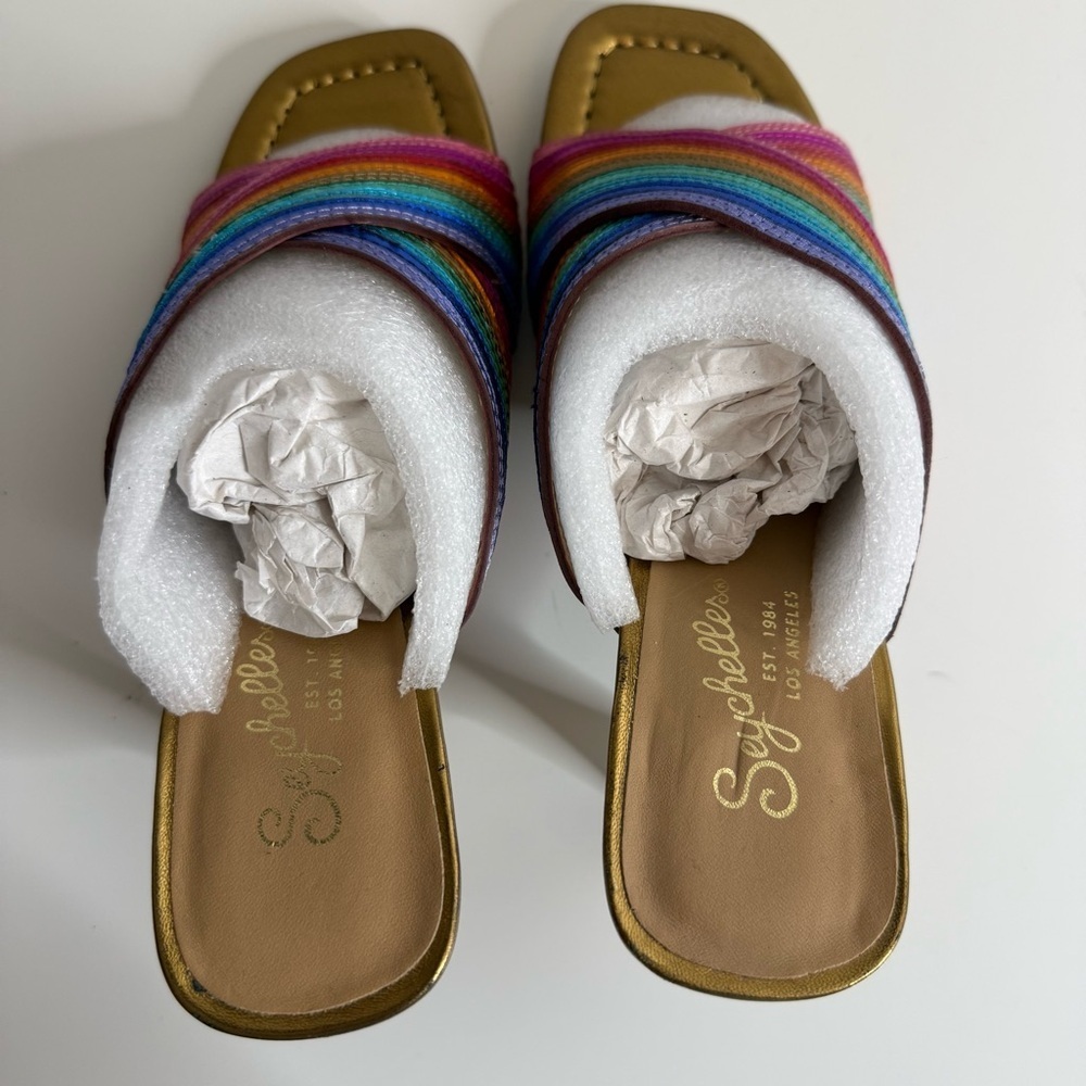 Seychelles Fleet Rainbow Heeled Sandals NWOT US 6.5 - Picture 6 of 9